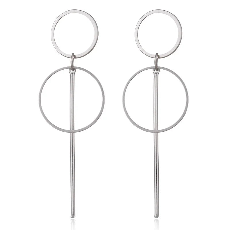 Simple Fashion Geometric Long Circle Earrings - Orchid Boutique Shop