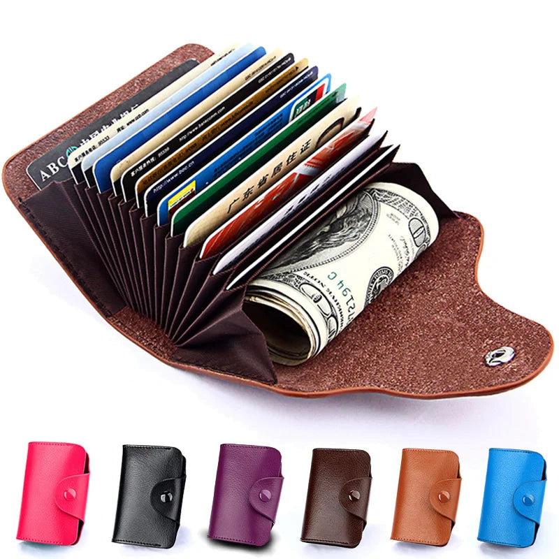 DIENQI Genuine Leather Card Holder Wallet for Men and Women - Orchid Boutique Shop