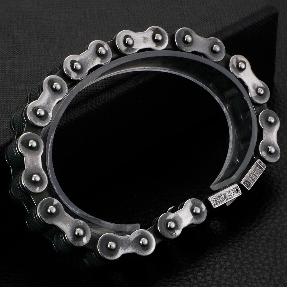 11/13MM Stainless Steel Motorcycle Bicycle Link Chain Bracelet For Men - Orchid Boutique Shop