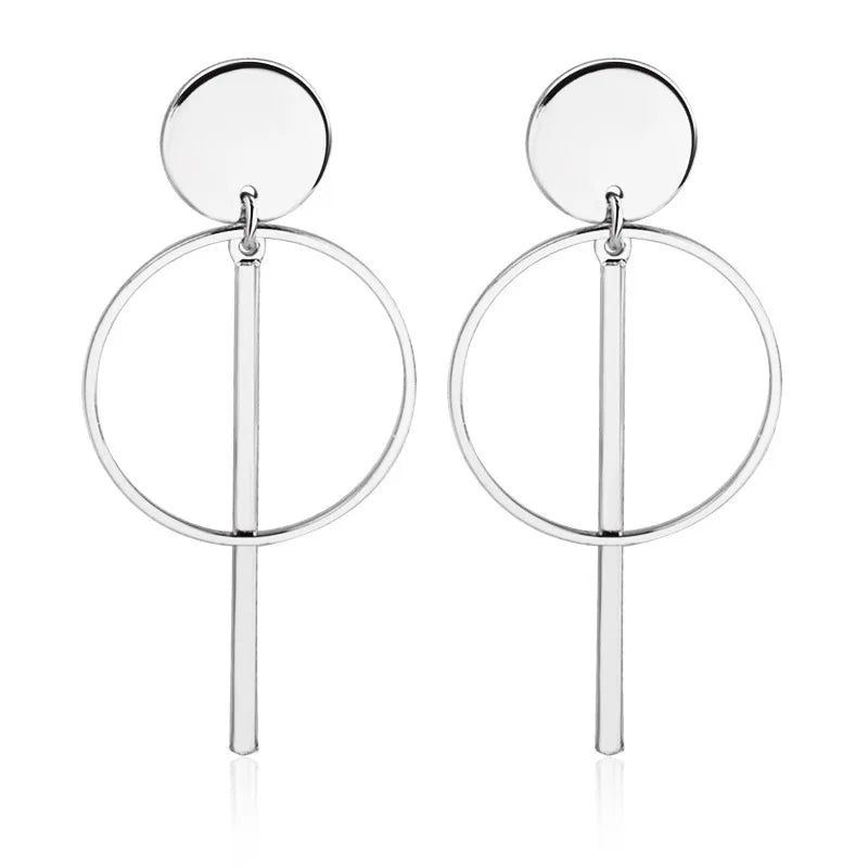 Simple Fashion Geometric Long Circle Earrings - Orchid Boutique Shop