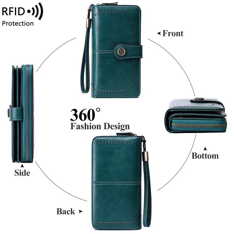 High Quality Leather Wallet,  RFID Anti-theft - Orchid Boutique Shop