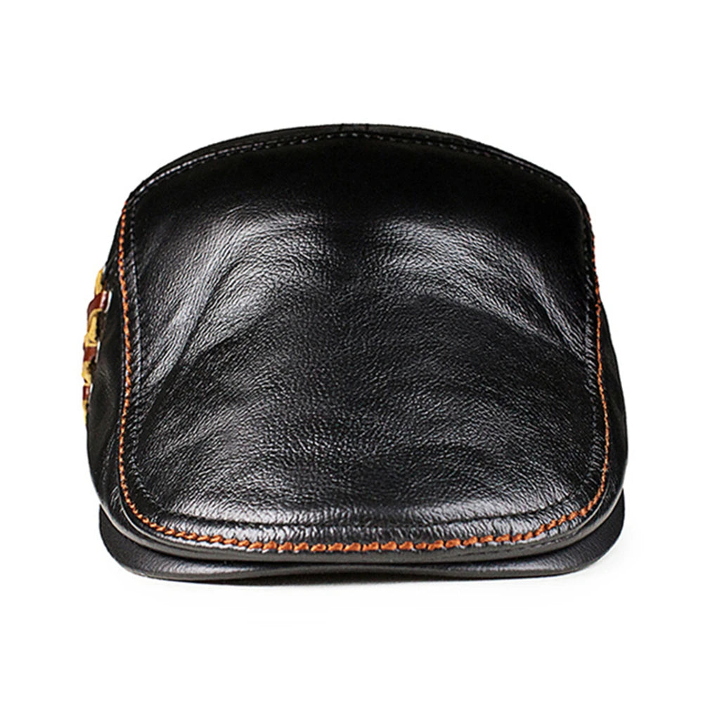 LA SPEZIA Men's Gatsby Beret. Genuine High Quality Leather Cowskin Ivy Cap - Orchid Boutique Shop