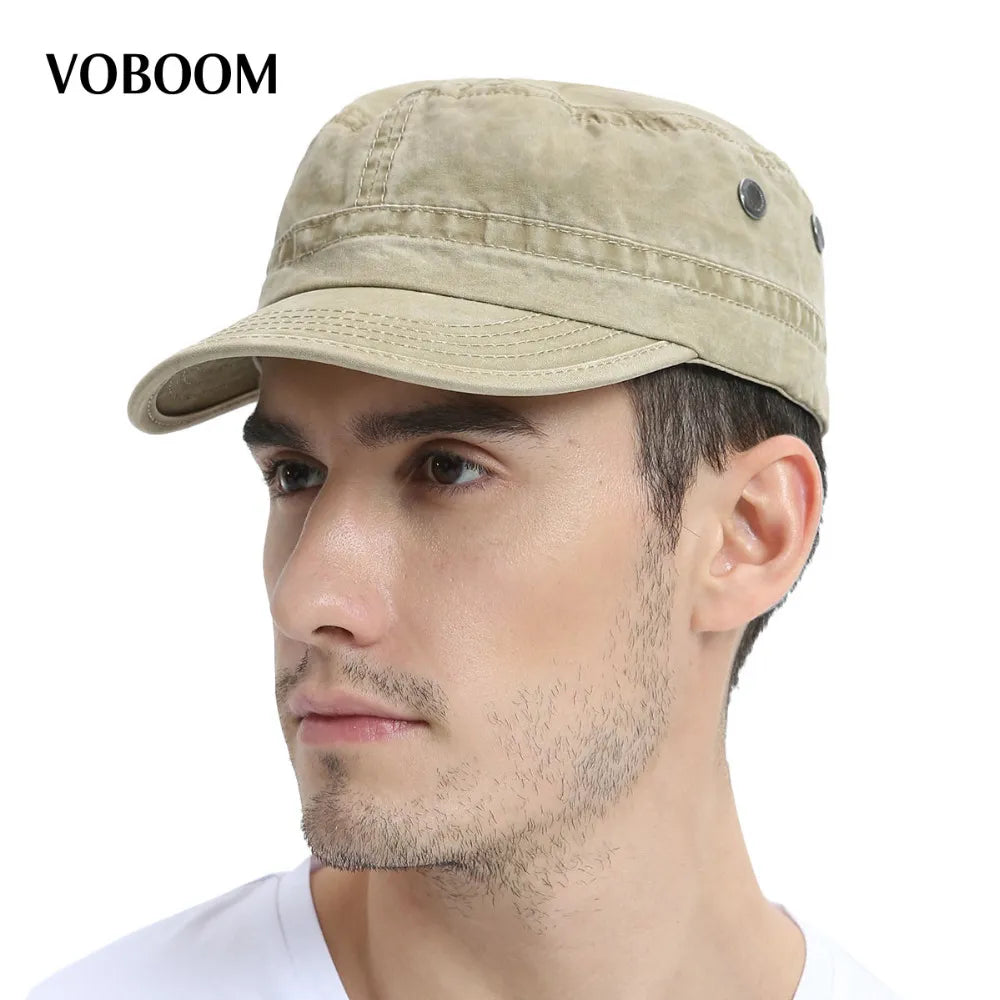 VOBOOM Military Cap for Men and Women Washed Cotton - Orchid Boutique Shop