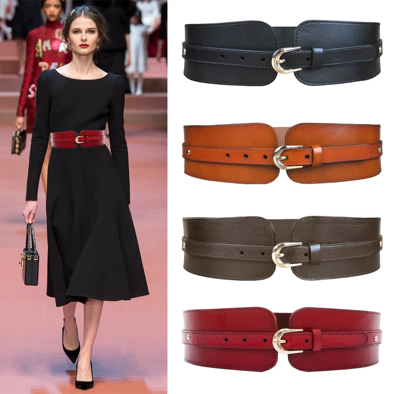 High Quality 100% Cowskin Wide Belt - Orchid Boutique Shop