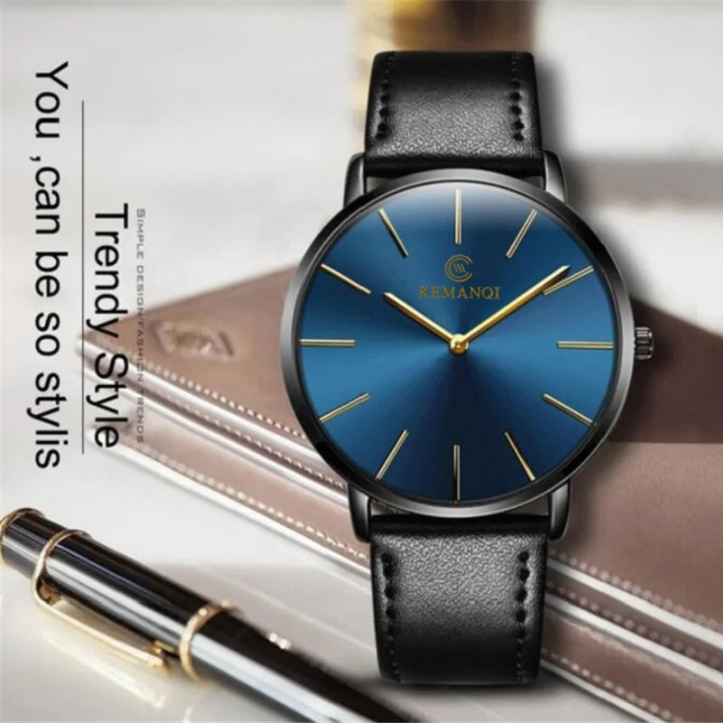 Luxury Quartz Ultra Thin Leather Watch Men - Orchid Boutique Shop