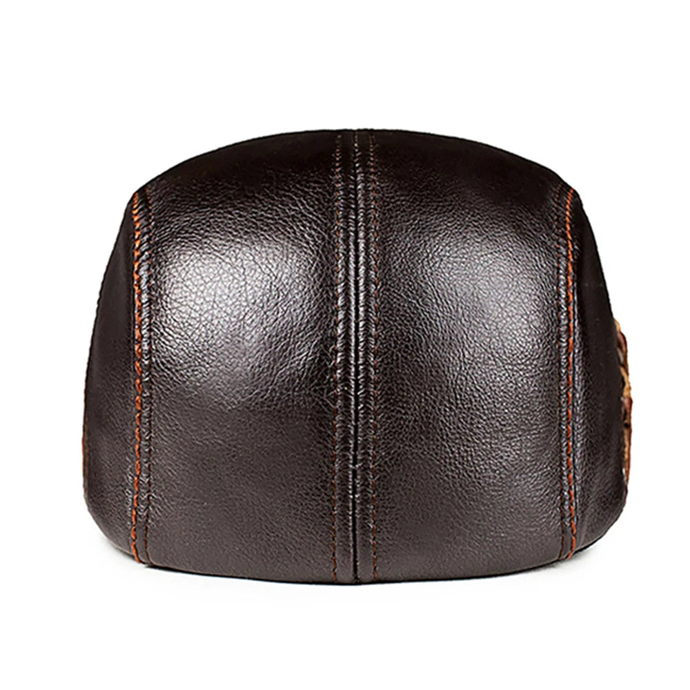 LA SPEZIA Men's Gatsby Beret. Genuine High Quality Leather Cowskin Ivy Cap - Orchid Boutique Shop