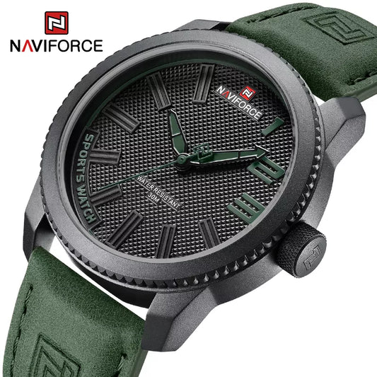 NAVIFORCE Popular Military Wristwatch, Shockproof, Waterproof, Leather Strap. For Men and Women - Orchid Boutique Shop