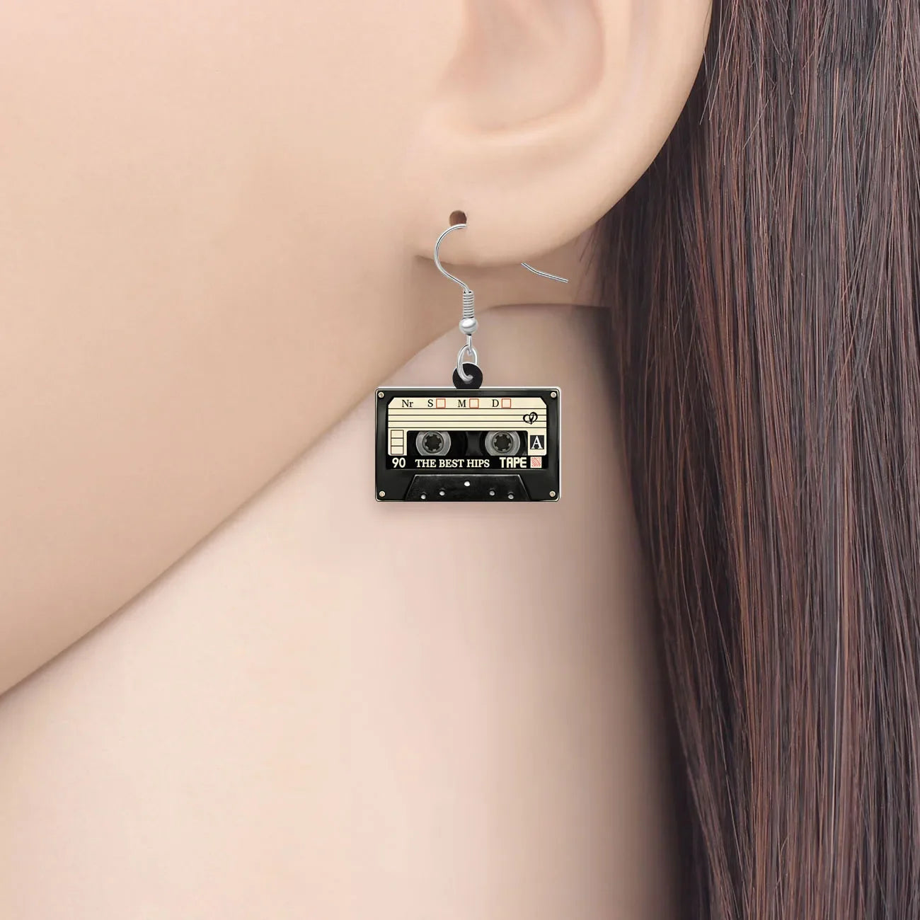 WEVENI Acrylic Retro Rectangle Cassette Tape Earrings - Orchid Boutique Shop