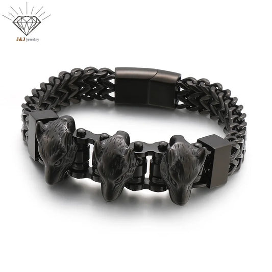 Designer Bracelet 12mm Wolf Head 316L Stainless Steel - Orchid Boutique Shop