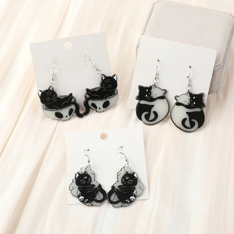 Glow In The Dark Cat Drop Earrings - Orchid Boutique Shop