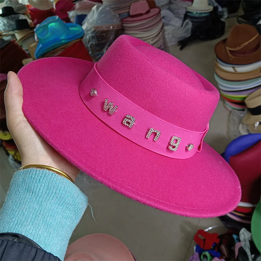 Fedora Hat,  rhinestone ribbon - Orchid Boutique Shop