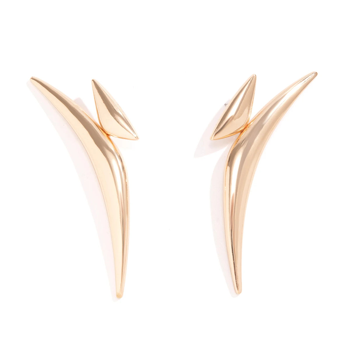 Long Curved Triangular Drop Earrings - Orchid Boutique Shop