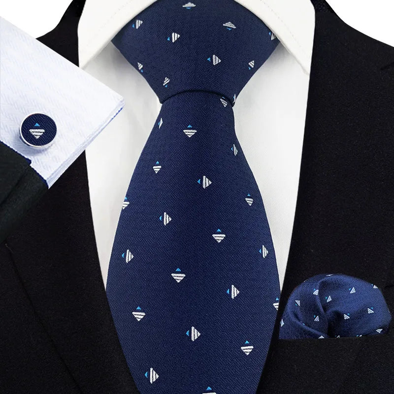 Luxury Silk Ties For Men with Hanky and Cufflinks Gift Set - Orchid Boutique Shop