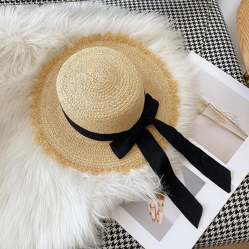 Natural Raffia Wide Brim Sun Hat - Orchid Boutique Shop