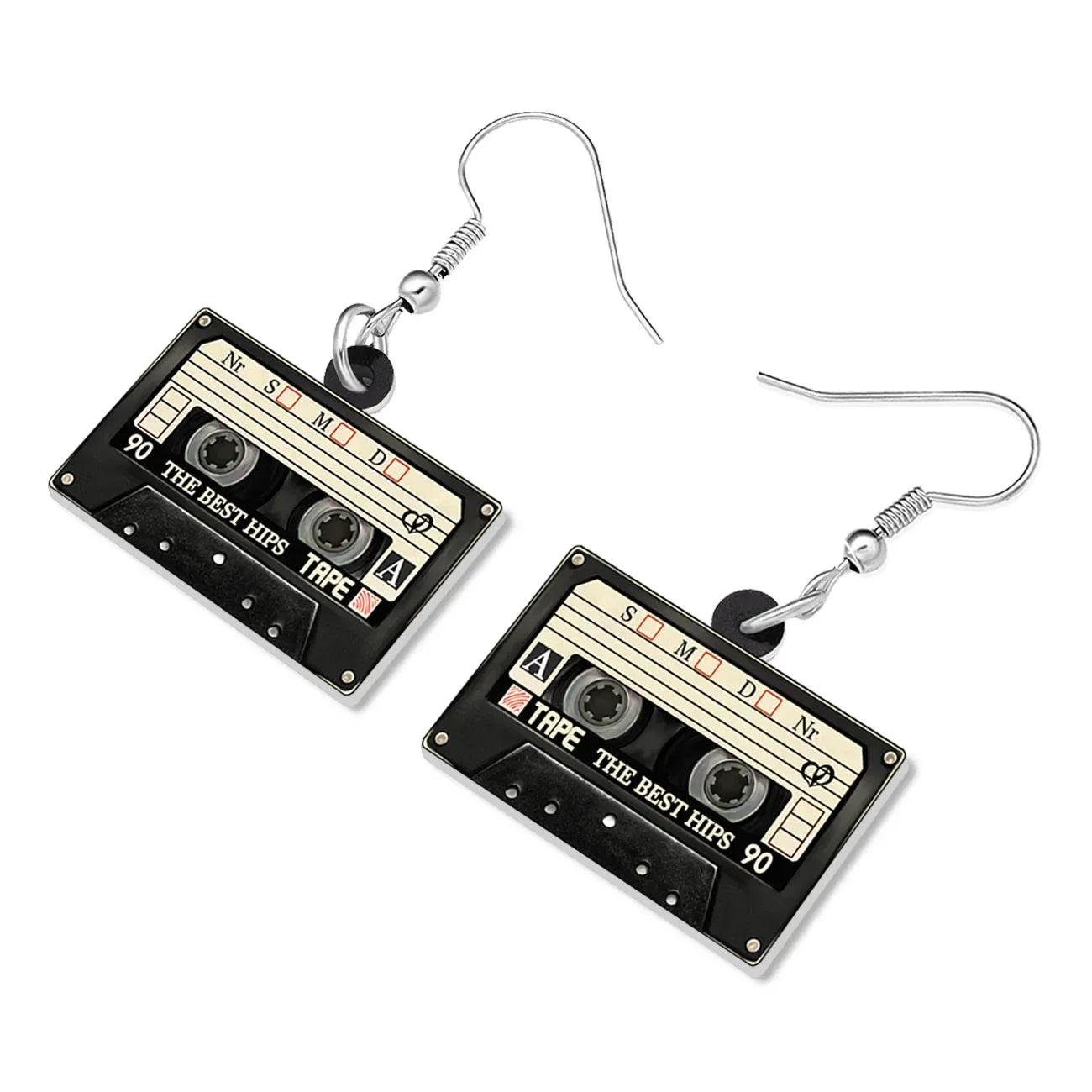 WEVENI Acrylic Retro Rectangle Cassette Tape Earrings - Orchid Boutique Shop