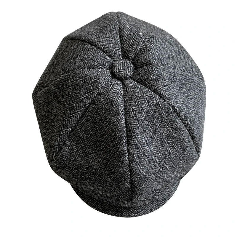 Retro Newsboy Cap, Gatsby Octagonal, Vintage Herringbone for Men and Women - Orchid Boutique Shop