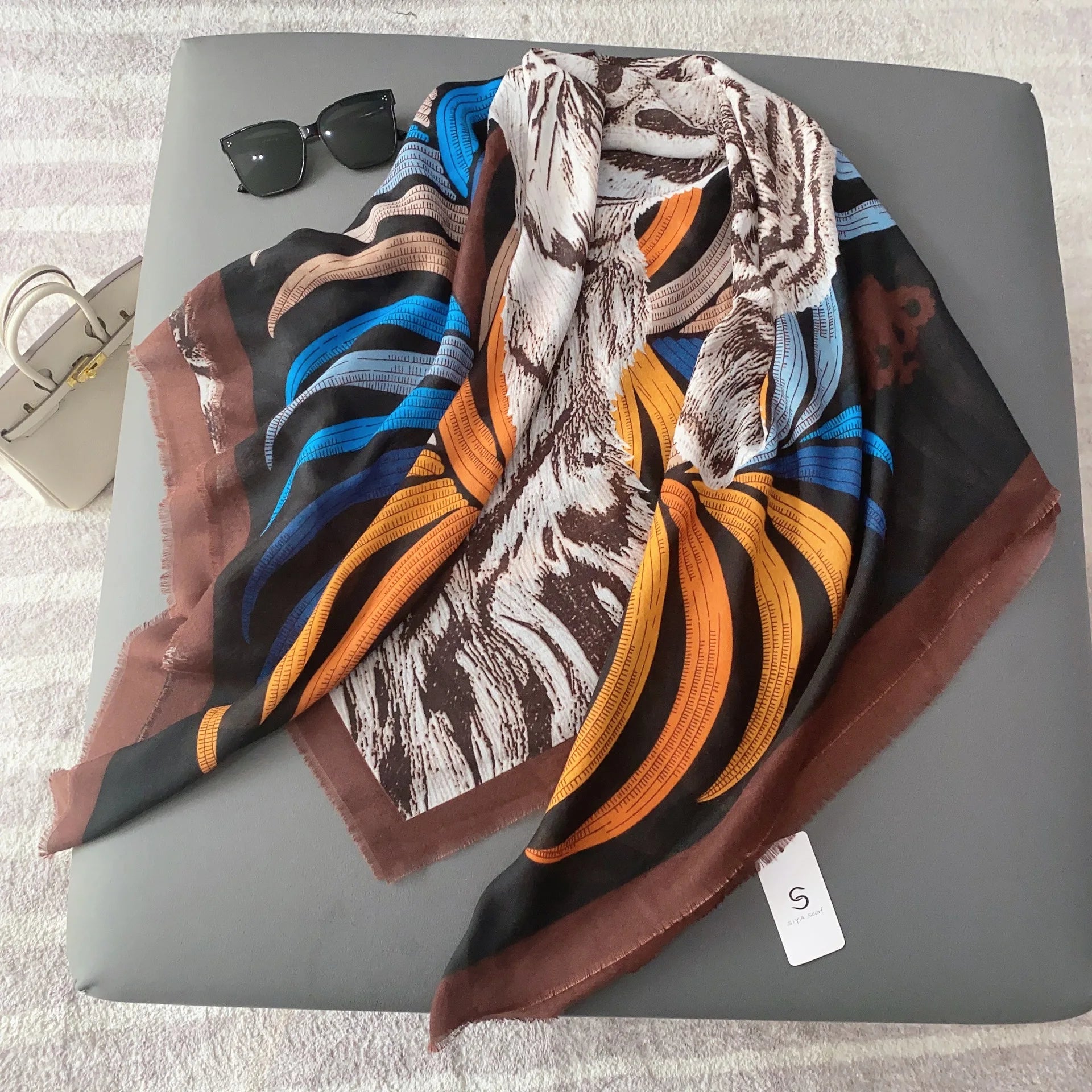 Designer Luxury Brand Large Animal Print Scarf - Orchid Boutique Shop