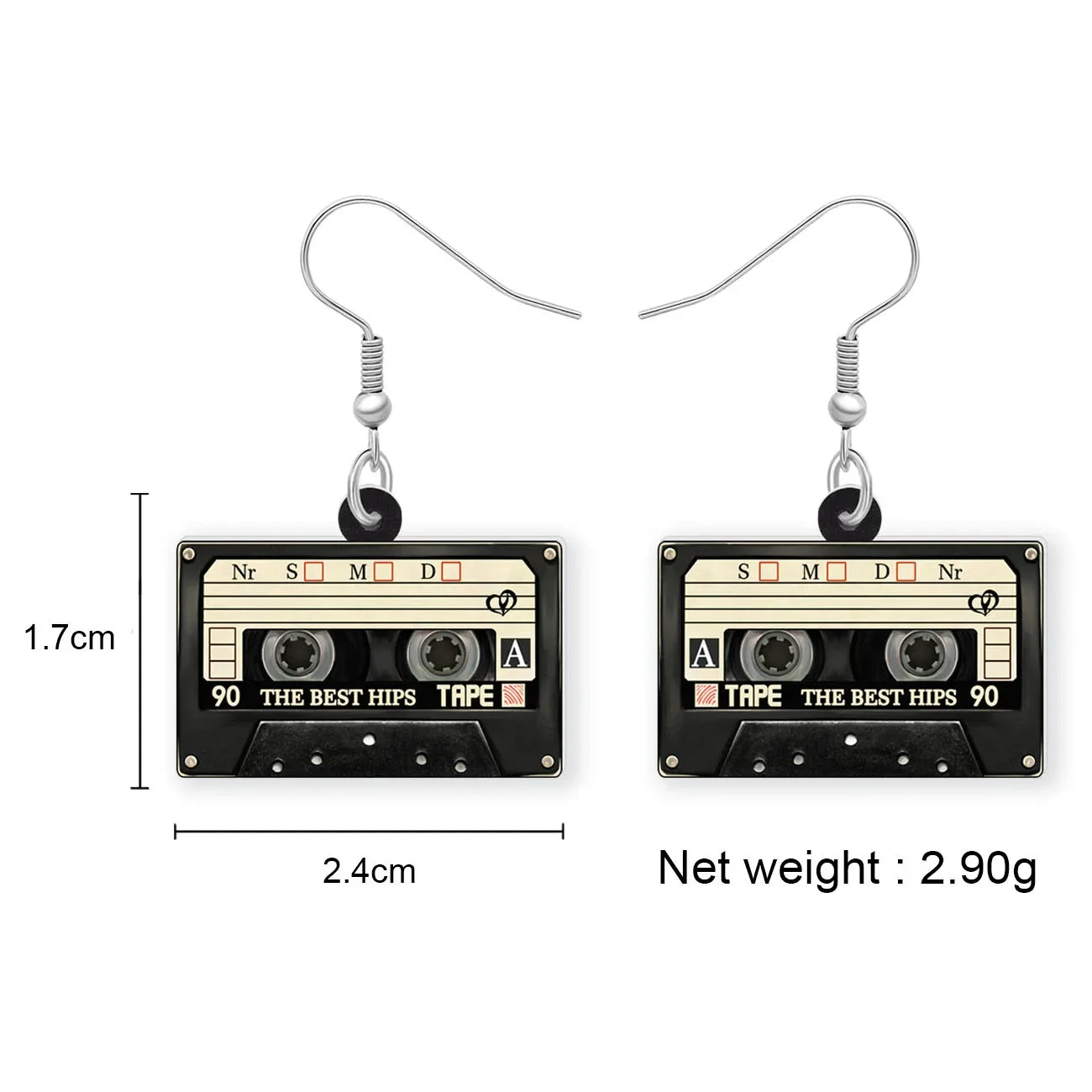 WEVENI Acrylic Retro Rectangle Cassette Tape Earrings - Orchid Boutique Shop