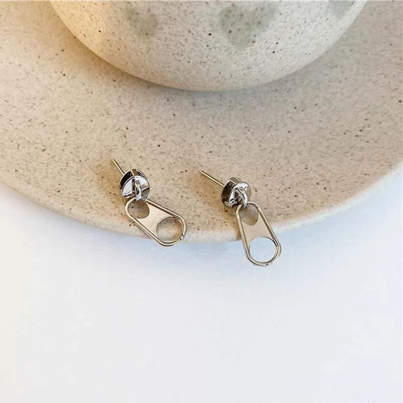 Design Zipper Head Stud Earrings for Women and Men - Orchid Boutique Shop