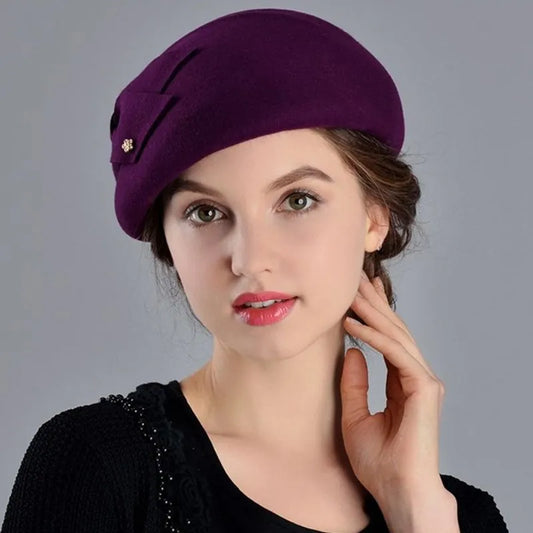 French Beret Caps, 100% Wool Felt Fedora Hat - Orchid Boutique Shop