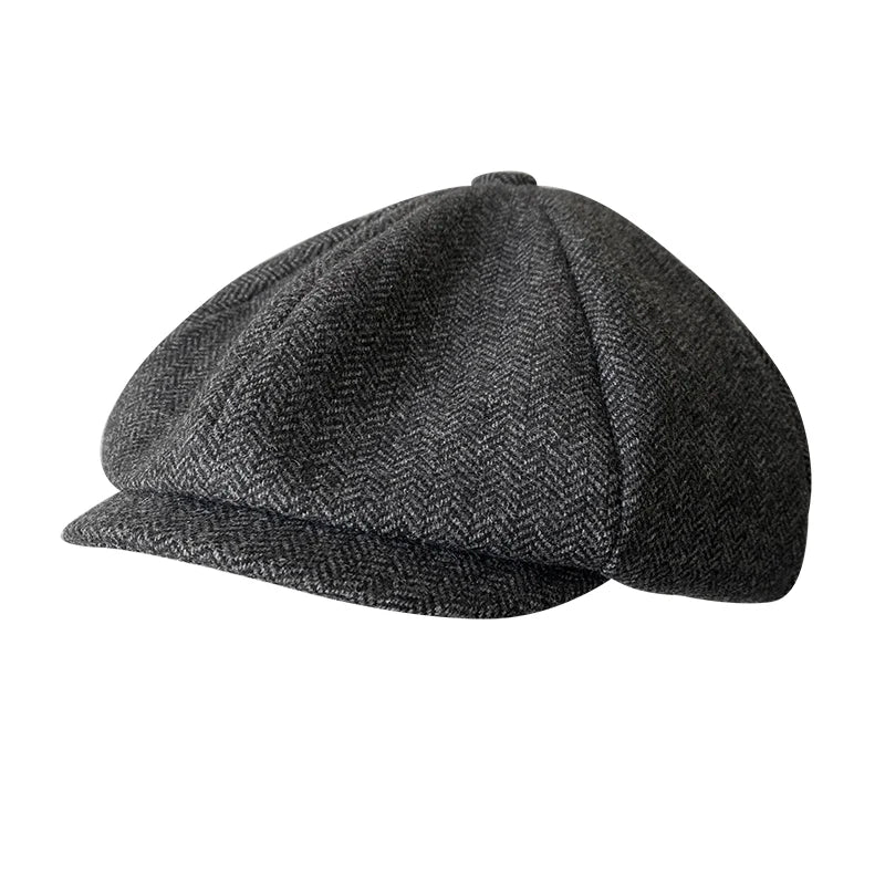 Retro Newsboy Cap, Gatsby Octagonal, Vintage Herringbone for Men and Women - Orchid Boutique Shop